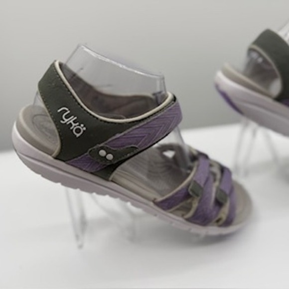 Ryka Savannah Women Purple Grey Multi Strap Walking Sandals Sporty Comfort - Picture 3 of 9
